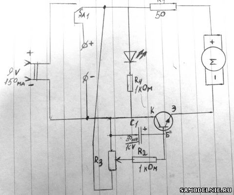Схема регулятора к батареечному вентилятору
